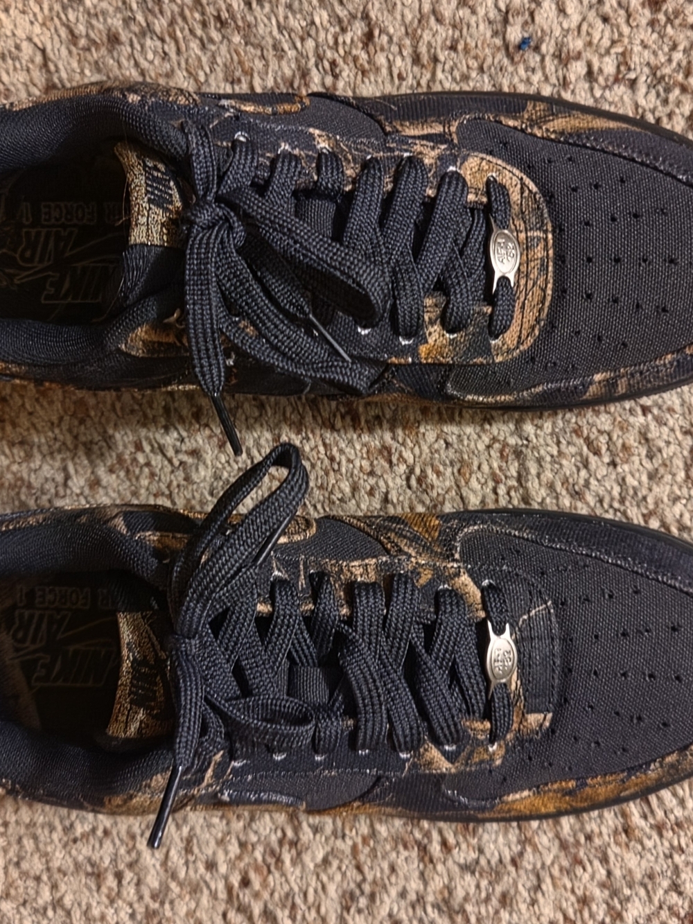Nike Men’s Air Force 1 - Black with Brown Realtree Camo Print Size 10 - Picture 2 of 9